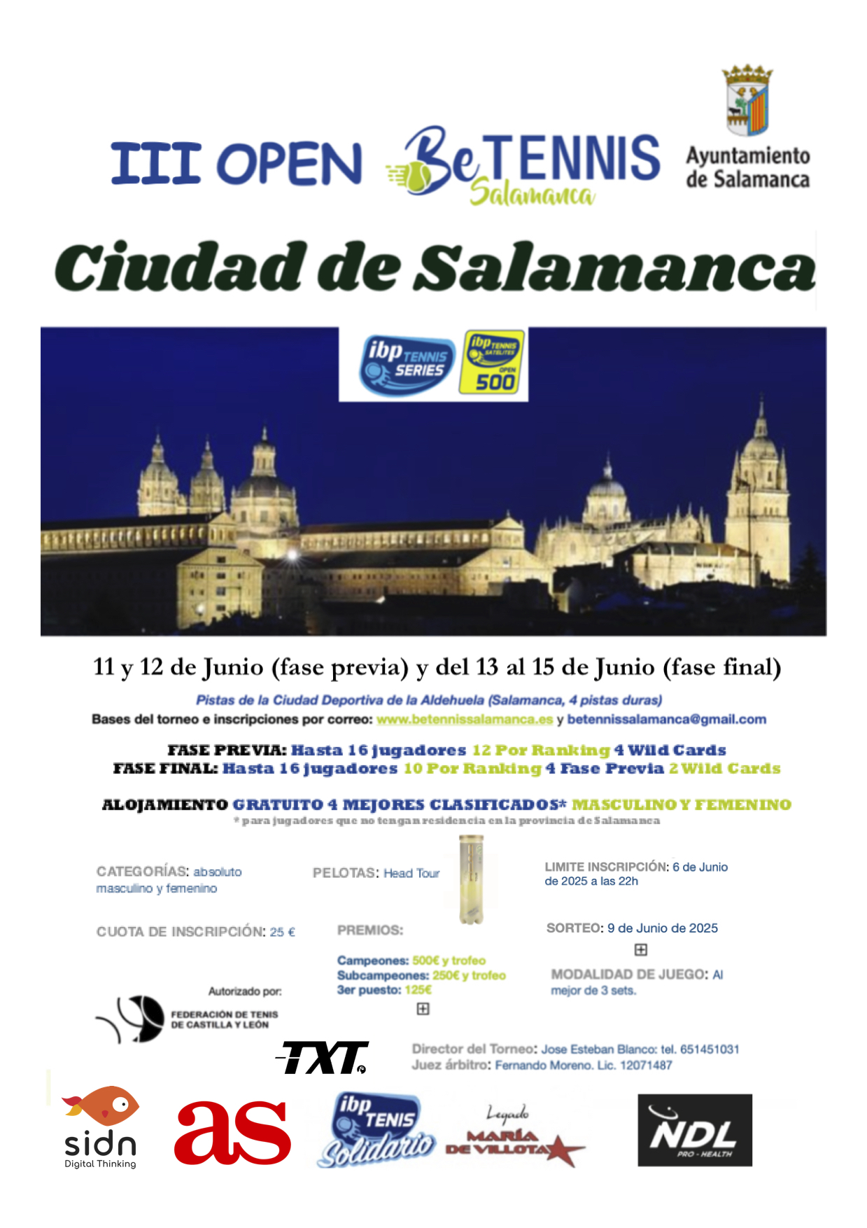 III IBP Ciudad de Salamanca BeTennis 2025 Cartel Oficial
